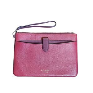 KATE SPADE Red Zip Code Colorblocked Pouch Wristlet